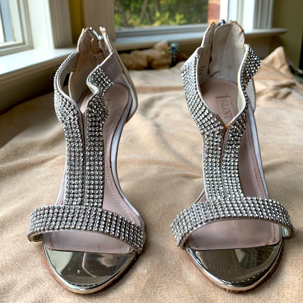 Glint Silver Rhinestone Heels. Size 5. Worn once